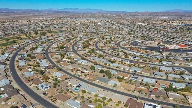 aerial view featuring a mountain view