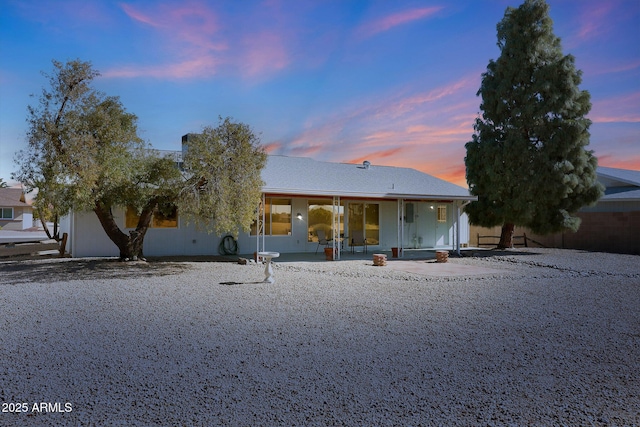 view of front of house with a patio