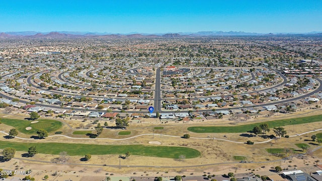 aerial view with a mountain view