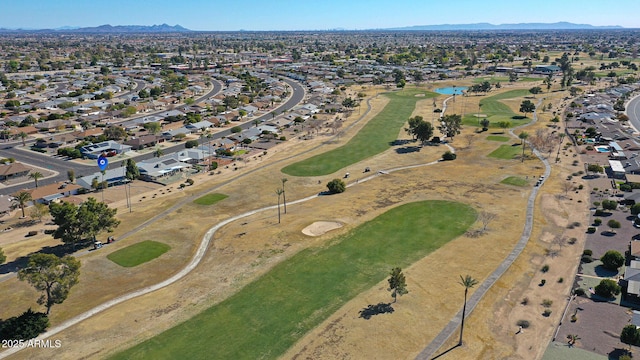 drone / aerial view with a mountain view