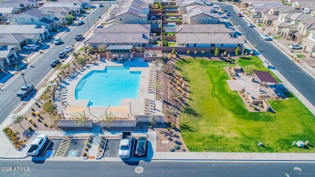 1840 S Follett Way, Gilbert, AZ 85295 - aerial perspective of suburban area featuring a pool area