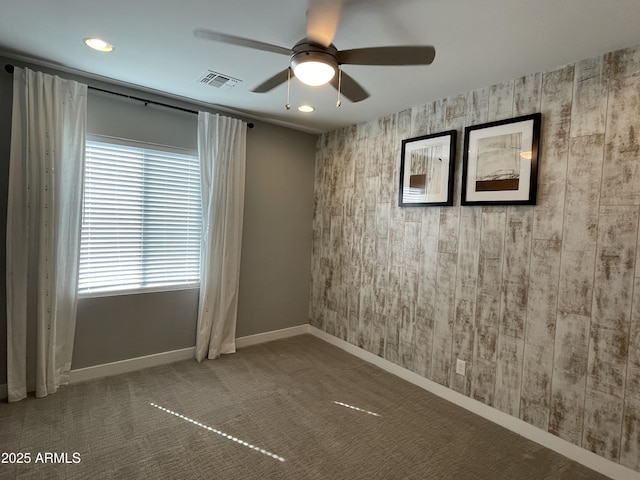 1840 S Follett Way, Gilbert, AZ 85295 - unfurnished room with ceiling fan, recessed lighting, baseboards, and carpet floors