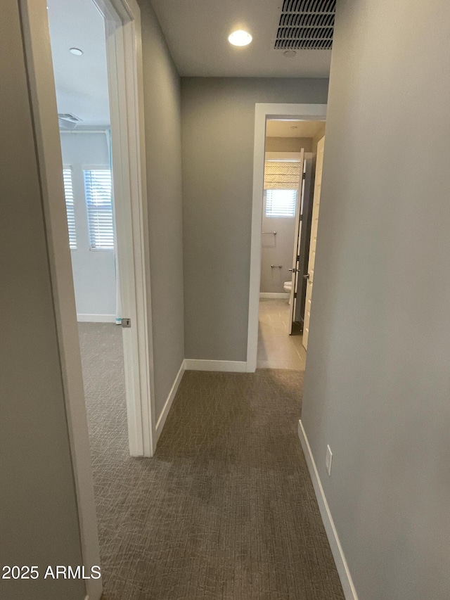 1840 S Follett Way, Gilbert, AZ 85295 - hallway with carpet, baseboards, and recessed lighting