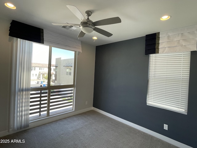 1840 S Follett Way, Gilbert, AZ 85295 - carpeted spare room featuring a ceiling fan, recessed lighting, and baseboards