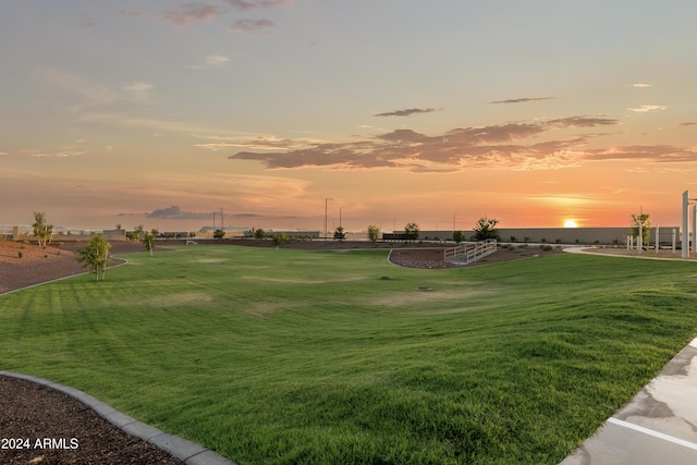 view of community featuring a lawn