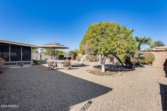 view of yard featuring a patio