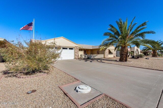 view of front of property featuring a garage