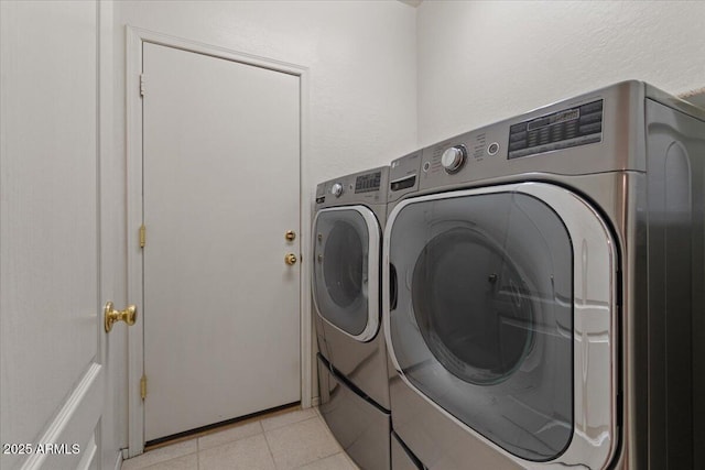 8237 W Alex Ave, Peoria, AZ 85382 - clothes washing area featuring washer and dryer, laundry area, and light tile patterned floors