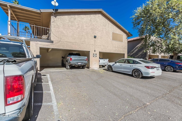 exterior space featuring a garage