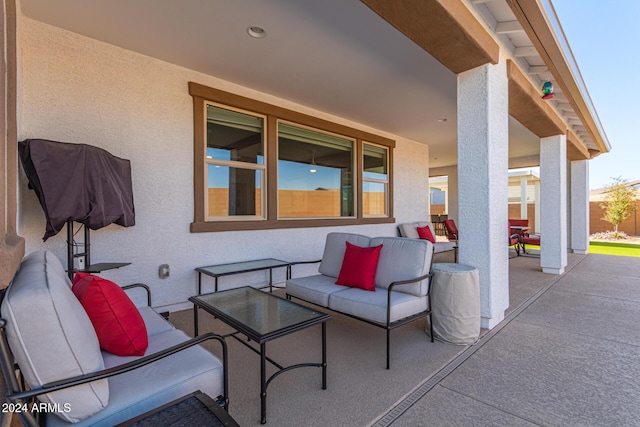 view of patio / terrace with an outdoor hangout area