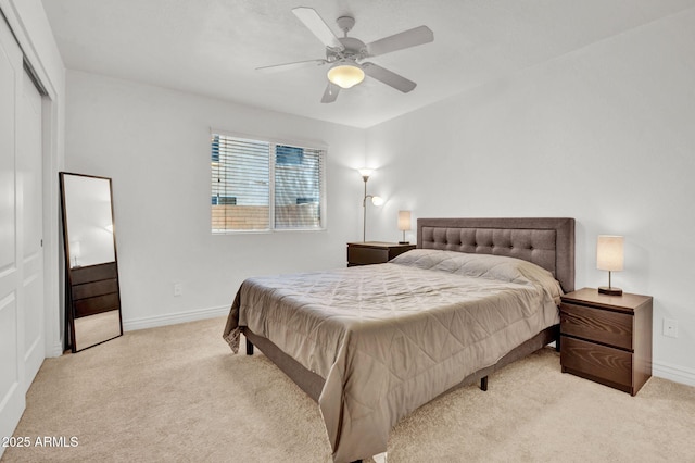 1831 W Armstrong Way, Chandler, AZ 85286 - bedroom with carpet, a ceiling fan, and a closet