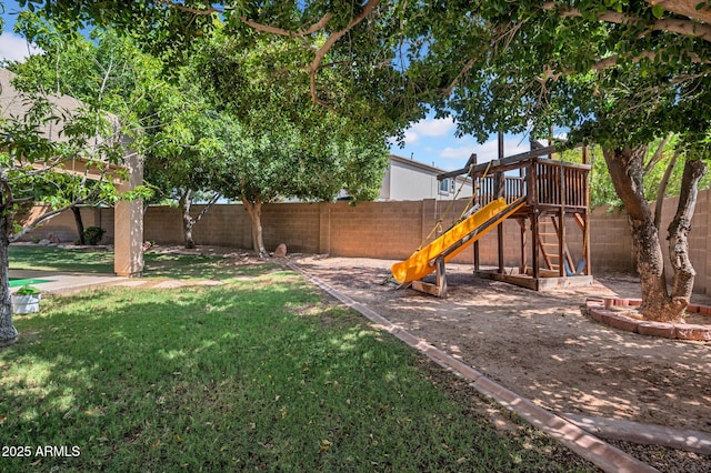 1831 W Armstrong Way, Chandler, AZ 85286 - fenced backyard featuring a playground