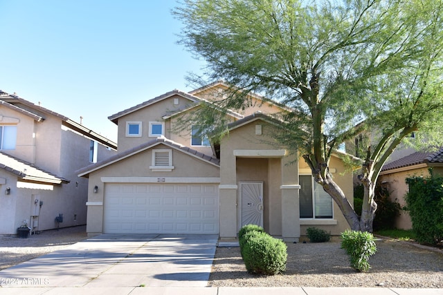 view of front facade with a garage