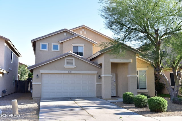 view of property featuring a garage