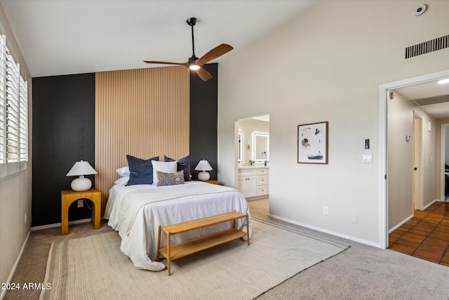 bedroom featuring carpet, visible vents, and baseboards