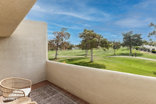 balcony with golf course view