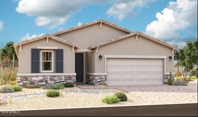 view of front of house with a garage