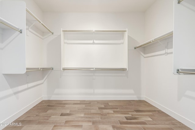 spacious closet with light wood-type flooring