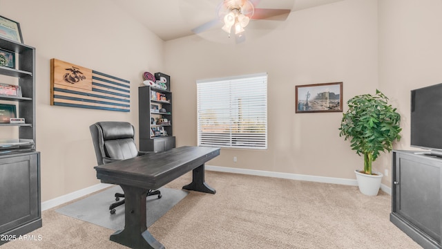 9864 E Baseline Ave, Gold Canyon, AZ 85118 - home office featuring a ceiling fan and carpet floors