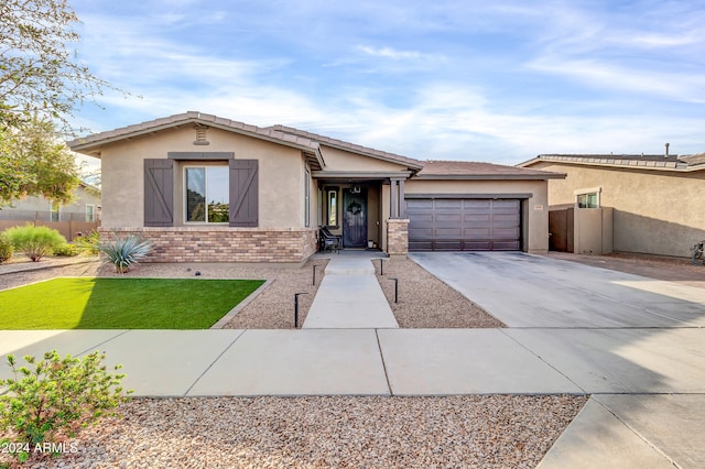 view of front of home with a garage