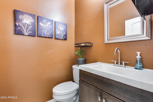 bathroom with toilet and vanity