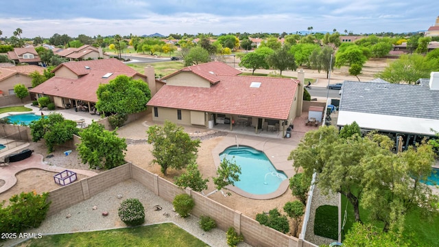 drone / aerial view with a residential view