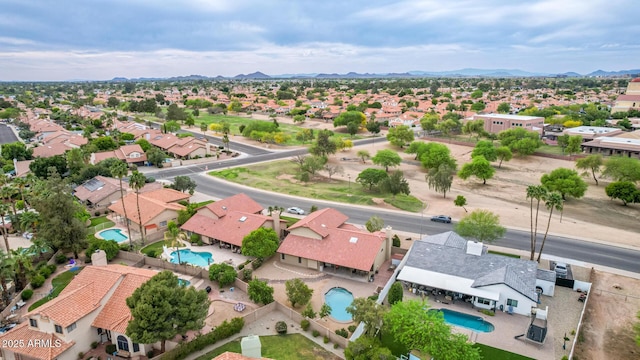 bird's eye view with a mountain view and a residential view