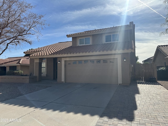 view of front facade featuring a garage