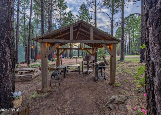 view of community featuring a gazebo