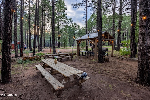 view of community with a gazebo