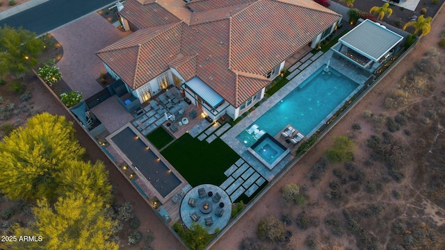 view from above of property