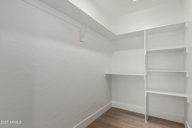 spacious closet with wood finished floors