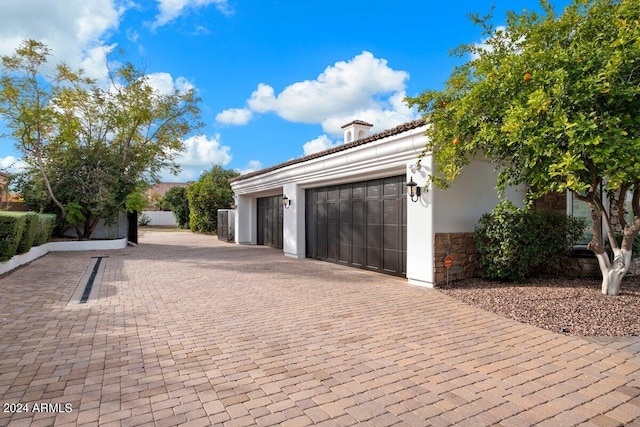 view of garage