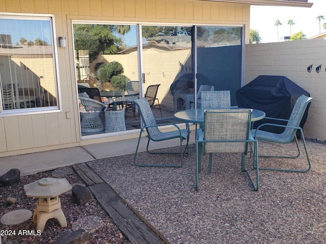 view of patio featuring grilling area