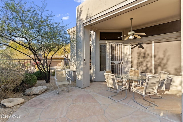 view of patio / terrace with ceiling fan