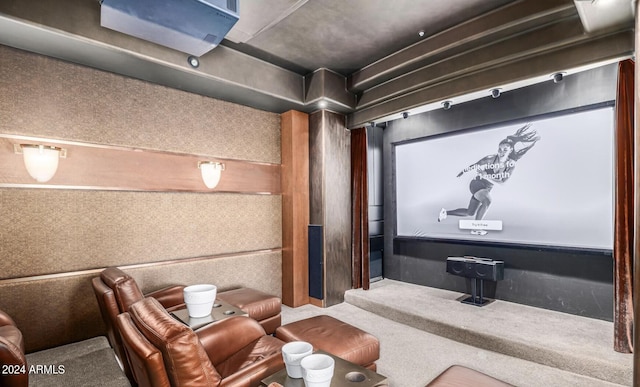 home theater with carpet