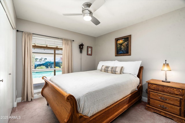 2301 E Sunnyside Dr, Phoenix, AZ 85028 - bedroom featuring carpet flooring, baseboards, and ceiling fan