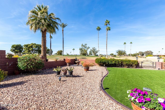 view of yard featuring fence