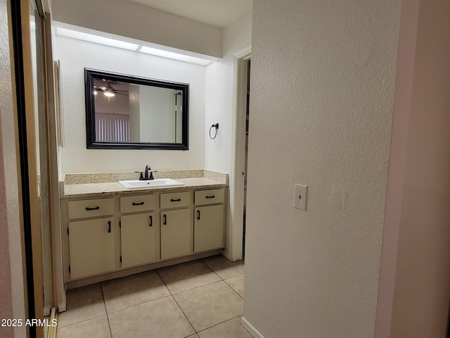 bathroom featuring vanity and tile patterned floors