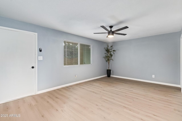 6565 N 19th Ave Unit 45, Phoenix, AZ 85015 - spare room with ceiling fan, light wood-style flooring, and baseboards