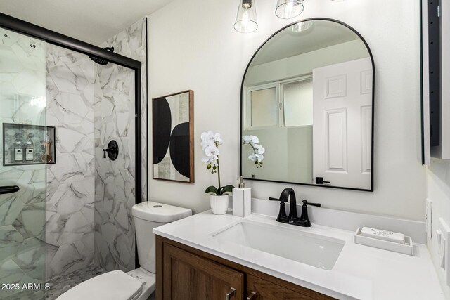 1611 W Palomino Dr, Chandler, AZ 85224 - bathroom featuring a marble finish shower and vanity