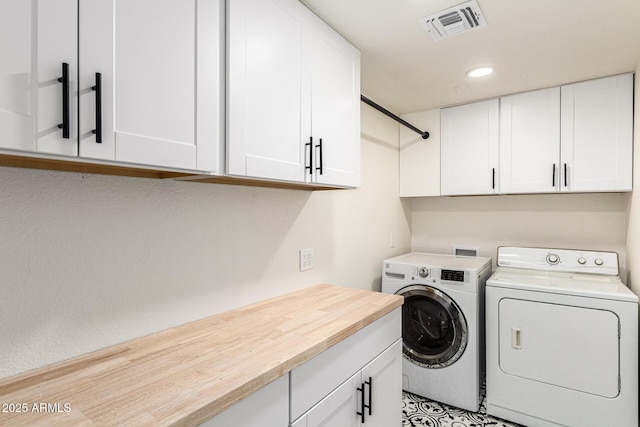 1611 W Palomino Dr, Chandler, AZ 85224 - washroom with washer and clothes dryer, cabinet space, and recessed lighting