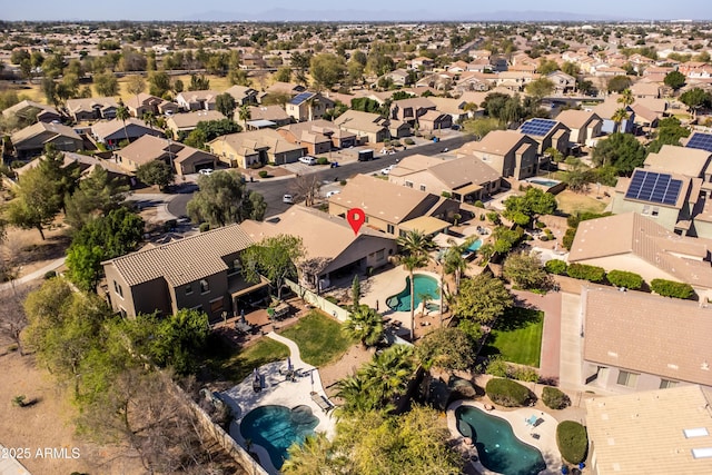 aerial view with a residential view