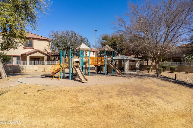 community play area with fence