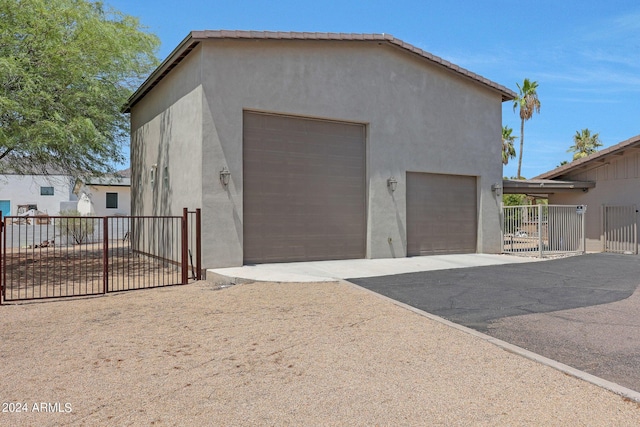 view of garage