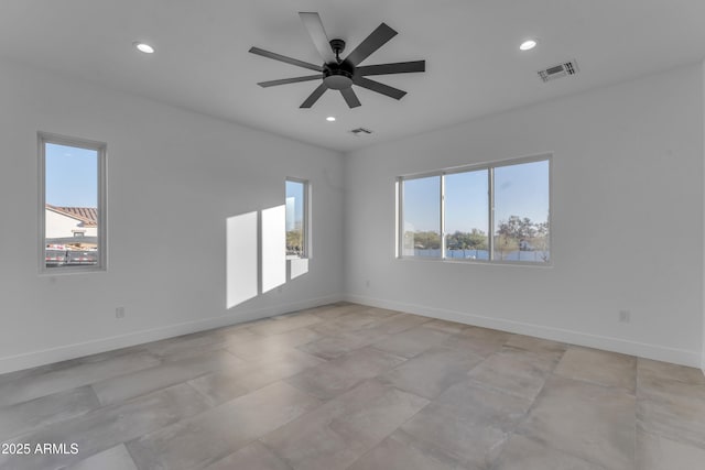 475 W Saddle Mountain Rd, Phoenix, AZ 85086 - spare room with baseboards, recessed lighting, and a ceiling fan