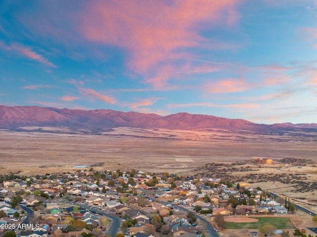 mountain view with a residential view