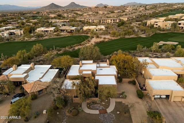 aerial view with a mountain view