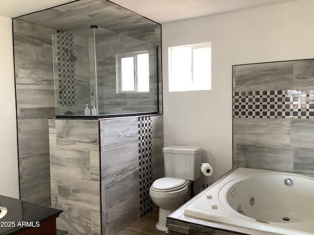3607 E Mule Deer Rd, Pearce, AZ 85625 - full bath with toilet, a whirlpool tub, and a tile shower