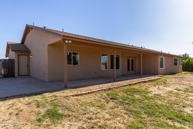 19006 E Karsten Dr, Queen Creek, AZ 85142 - rear view of property featuring a patio, stucco siding, and french doors